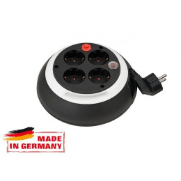 Удлинитель 3м на барабане (4 роз., 3.3кВт, с/з, ПВС) черно-белый Brennenstuhl Comfort-Line