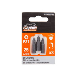 Насадка крестообразная PZ1 25мм  3шт GEPARD (GP3503-25)