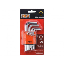Набор ключей шестигр. 1,5-10мм 9шт коротк. PRO STARTUL (PRO-89309)