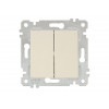 Выключатель 2-клав. (скрытый, без рамки, пруж. зажим) кремовый, RITA, MUTLUSAN