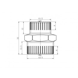 Ниппель ред. 3/4" нар. х 1/2" нар. ХРОМ, AV Engineering (инд. упак.)