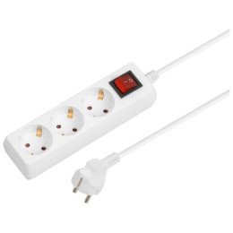 Удлинитель 3м (3 роз., 2,2кВт, с/з, выкл, ПВС 3х0,75) Юпитер