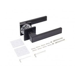 Ручка дверная АЛЛЮР АРТ "ЛАНА" BL матовый черный/темно-серое дерево (8615TSD) ЗАЩИТ.ПЛЕНКА