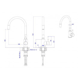 Смеситель для кухни (SUS 304) D35, серия LES  AV Engineering