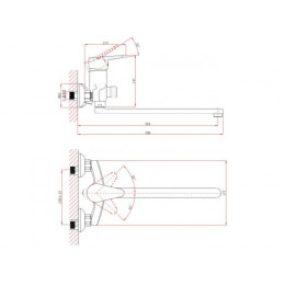 Смеситель для ванны (Lt) D40, серия Crocus хром, a-five