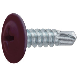 Саморез 4.2х19 мм с прессшайбой, цинк, со сверлом, RAL 3005 (1000 шт в карт. уп.) STARFIX
