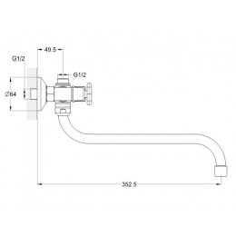 Смеситель для ванны вентильный (тип I), серия 600 ECONOCE