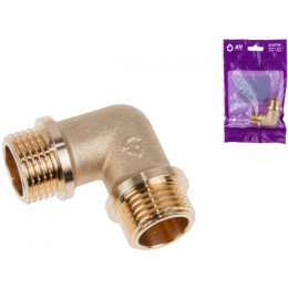 Колено 1/2" нар.-нар. с ограничителем, AV Engineering (инд. упак.)