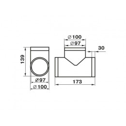 Тройник воздуховода 131 круглых каналов d=100мм ZERNBERG