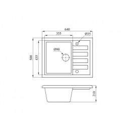 Мойка кухонная из искусственного камня BEST серый 640х500 мм, AV Engineering