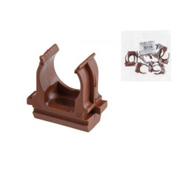 Крепеж-клипса для трубы ПВХ/ПНД 20мм (10шт) бук ЮПИТЕР