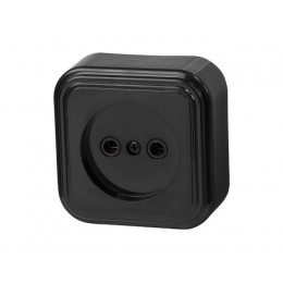 Розетка 1-ая (открытая, б/з) черная, Стандарт, Юпитер