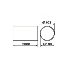 Воздуховод 1020 жесткий круглый 100мм x 2м ZERNBERG