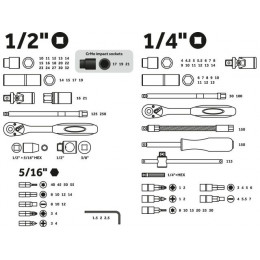 Набор головок и бит 94пр. 1/4",1/2" PRO STARTUL LE MANS (PRO-094L)