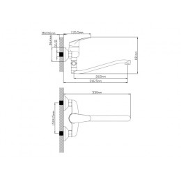 Смеситель для ванны (Lt) D40, серия ROM AV Engineering