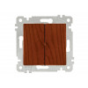 Выключатель 2-клав. (скрытый, без рамки, винт. зажим) вишня, RITA, MUTLUSAN