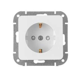 Розетка 1-ая (скрытая, с/з) белая, Astrum, BYLECTRICA