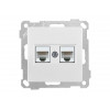 Розетка компьютерная 2xRJ45 (Cat5e) белая, ELITRA, MUTLUSAN