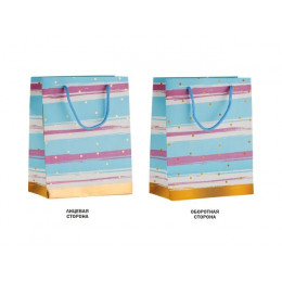 Пакет подарочный с ручками, 23х18х10 см., голубой, серия Emily, PERFECTO LINEA