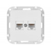Розетка 2-ая компьютерная (скрытая) белая, Astrum, BYLECTRICA