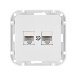 Розетка 2-ая компьютерная (скрытая) белая, Astrum, BYLECTRICA
