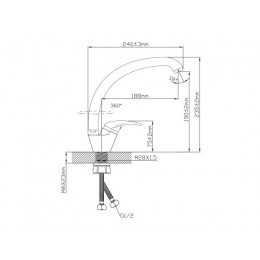 Смеситель для кухни (Lt) D35, серия URS AV Engineering
