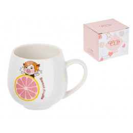Кружка керамическая, 350 мл, Sweet fruits, грейпфрут, PERFECTO LINEA