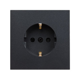 Розетка 1-ая (скрытая, с/з, з/ш) графит, Carre, BYLECTRICA