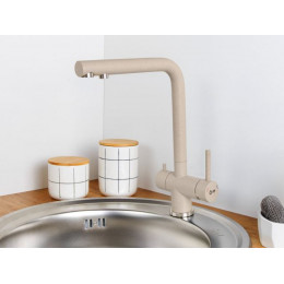 Смеситель для кухни (SUS 304) D35, серия ZAR с краном для пит. воды гранит AV Engineering