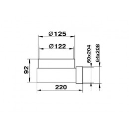 Колено воздуховода 822 плоск/кругл. каналов 60х204/125 мм ZERNBERG