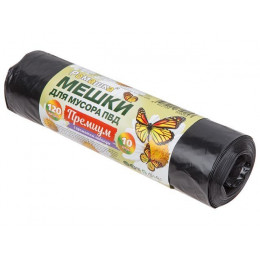 Мешки для мусора, 120 л, 10 шт, "Премиум", черные, РОМАШКА