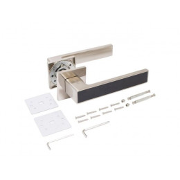 Ручка дверная АЛЛЮР АРТ "ЛАНА" SN/BL (86815) мат.никель/черный ЗАЩИТ.ПЛЕНКА