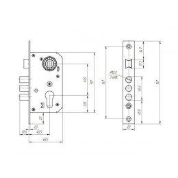 Замок врезной Зенит ЗВ7-60.1 (медь)
