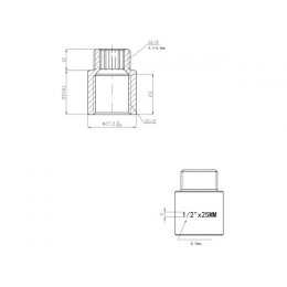 Удлинитель 1/2" вн.-нар. х 25 мм, AV Engineering (инд. упак.)