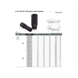 Головка ударн. 1/2" 10мм 6гр. глубокая TOPTUL