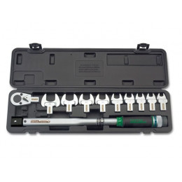 Ключ динамометрич. 40-210 Н/м 1/2" + рожковые насадки 13-30мм TOPTUL