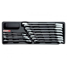 Набор-сет ключей комбинир. с перекл. трещ. 8-19мм 12шт. 136х364мм TOPTUL