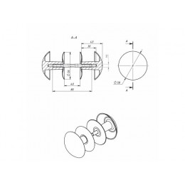 Ручка-кнопка алюминиевая пол. бронза STARFIX