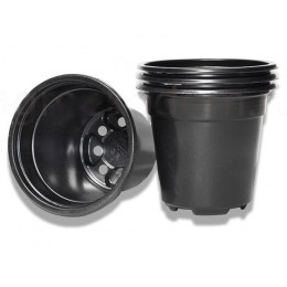 Горшок для рассады круглый, 90х90х68 мм, черный, PERFECTO LINEA