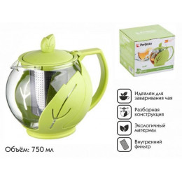 Чайник заварочный, стеклянный, 750 мл, LEAF, PERFECTO LINEA