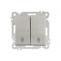 Выключатель проходной 2-клав. (скрытый, без рамки, винт. зажим) титан, DARIA, MUTLUSAN