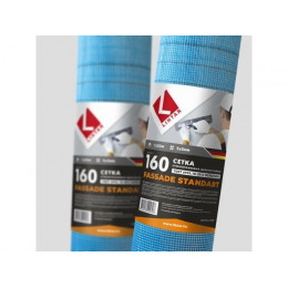 Стеклосетка штукатурная 5х5, 1мх50м, 160, синяя, FASSADE STANDART