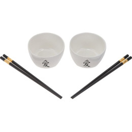 Набор керамических мисок с палочками для еды (2 миски+4 палочки), серия Asian, PERFECTO LINEA