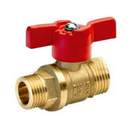 Кран шаровый стандарт. 1/2" нар.-нар. бабочка PN1,6 МПа, 11Б27п7, Цветлит