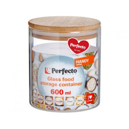 Банка для сыпучих продуктов стеклянная 600 мл, серия Handy, PERFECTO LINEA