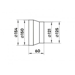Переходник воздуховода 312 круглых каналов 125х150мм ZERNBERG