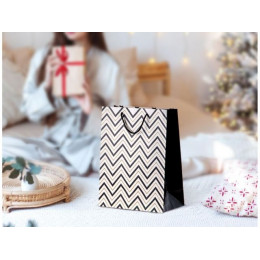 Пакет подарочный с ручками, 32х26х12 см., зигзаг, серия Liam, PERFECTO LINEA