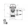 Кран вентильный угловой 1/2" вн.-нар. для радиатора под термоголову, AV Engineering
