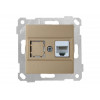 Розетка компьютерная 1xRJ45 (Cat5e, скрытая, без рамки) золото, RITA, MUTLUSAN