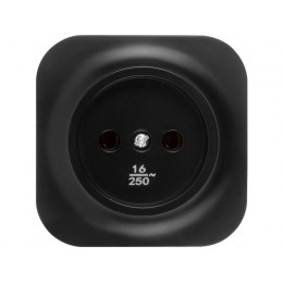 Розетка 1-ая (открытая, б/з) черная, Bailly, LEIDEN ELECTRIC